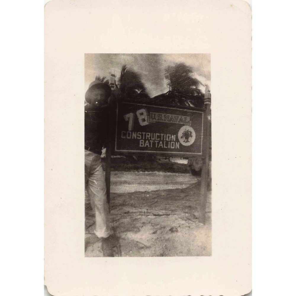 1940s Vintage US Navy Construction Battalion Photograph 3.5 x 2.5 inches - Picture 1 of 2